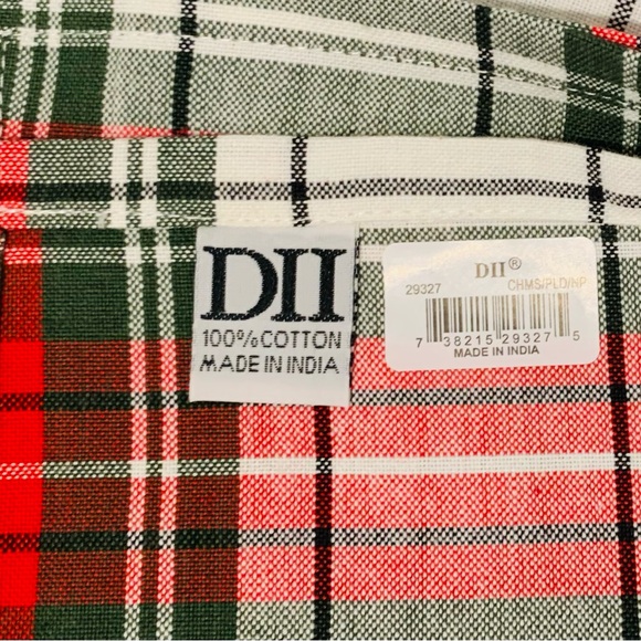 Cloth Dinner Napkins Cotton Holiday Christmas Plaid Set of 4 - Picture 5 of 5